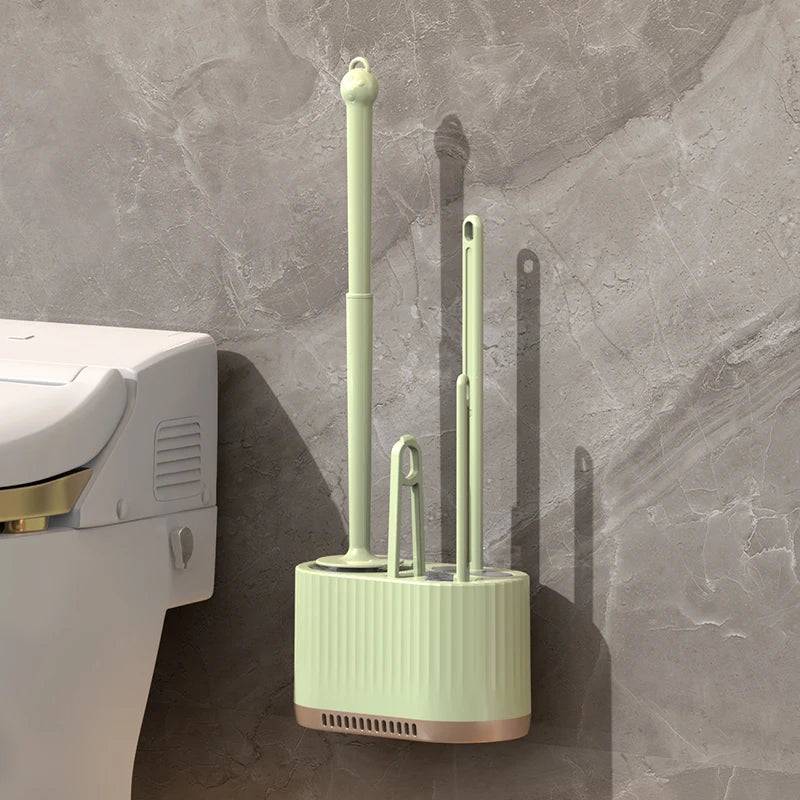 Wall-Mounted Toilet Cleaning Set