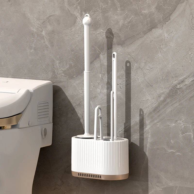 Wall-Mounted Toilet Cleaning Set