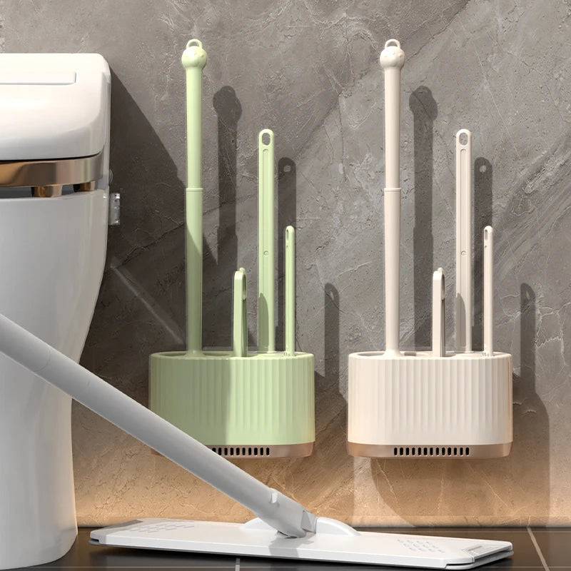 Wall-Mounted Toilet Cleaning Set