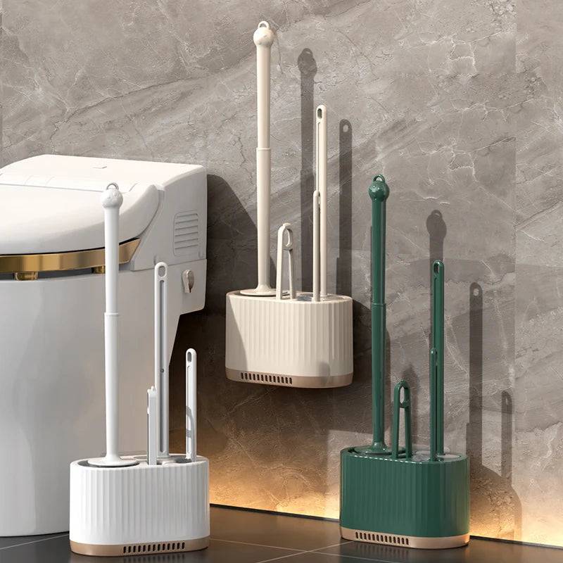 Wall-Mounted Toilet Cleaning Set