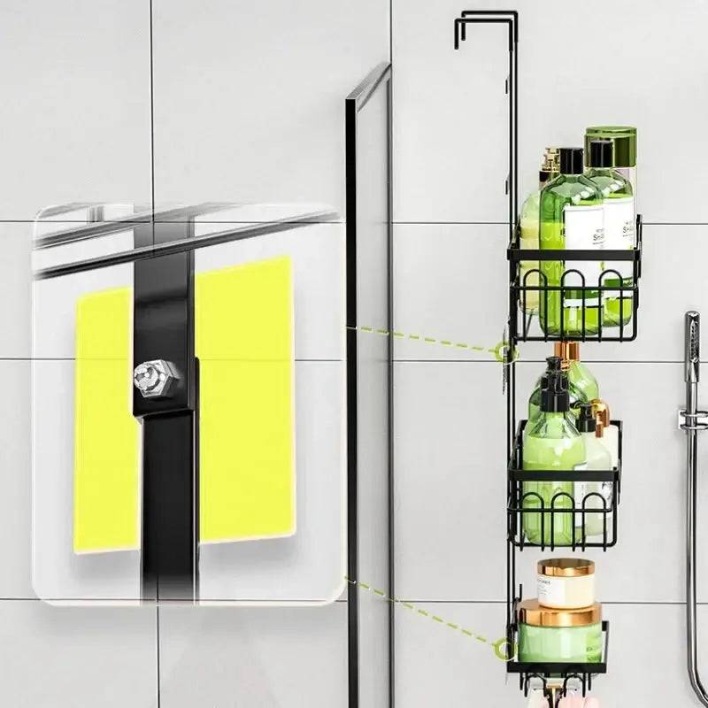 Drill-Free Bathroom Shelf Over Door Hanging Organiser