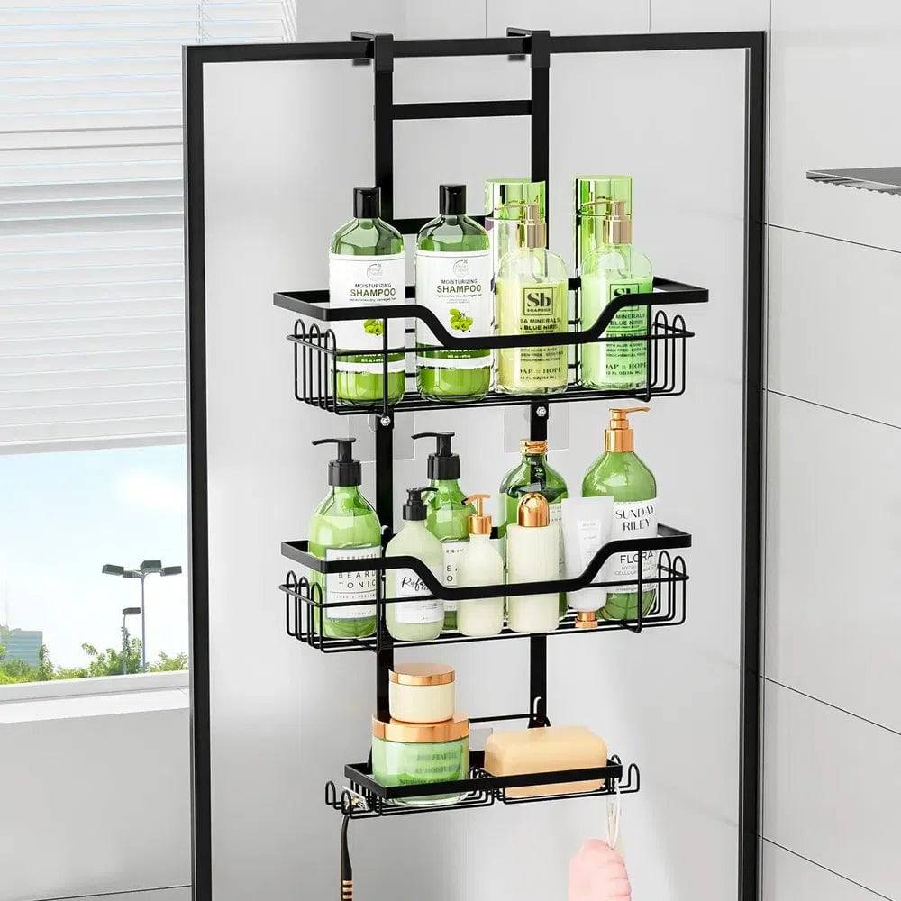 Drill-Free Bathroom Shelf Over Door Hanging Organiser