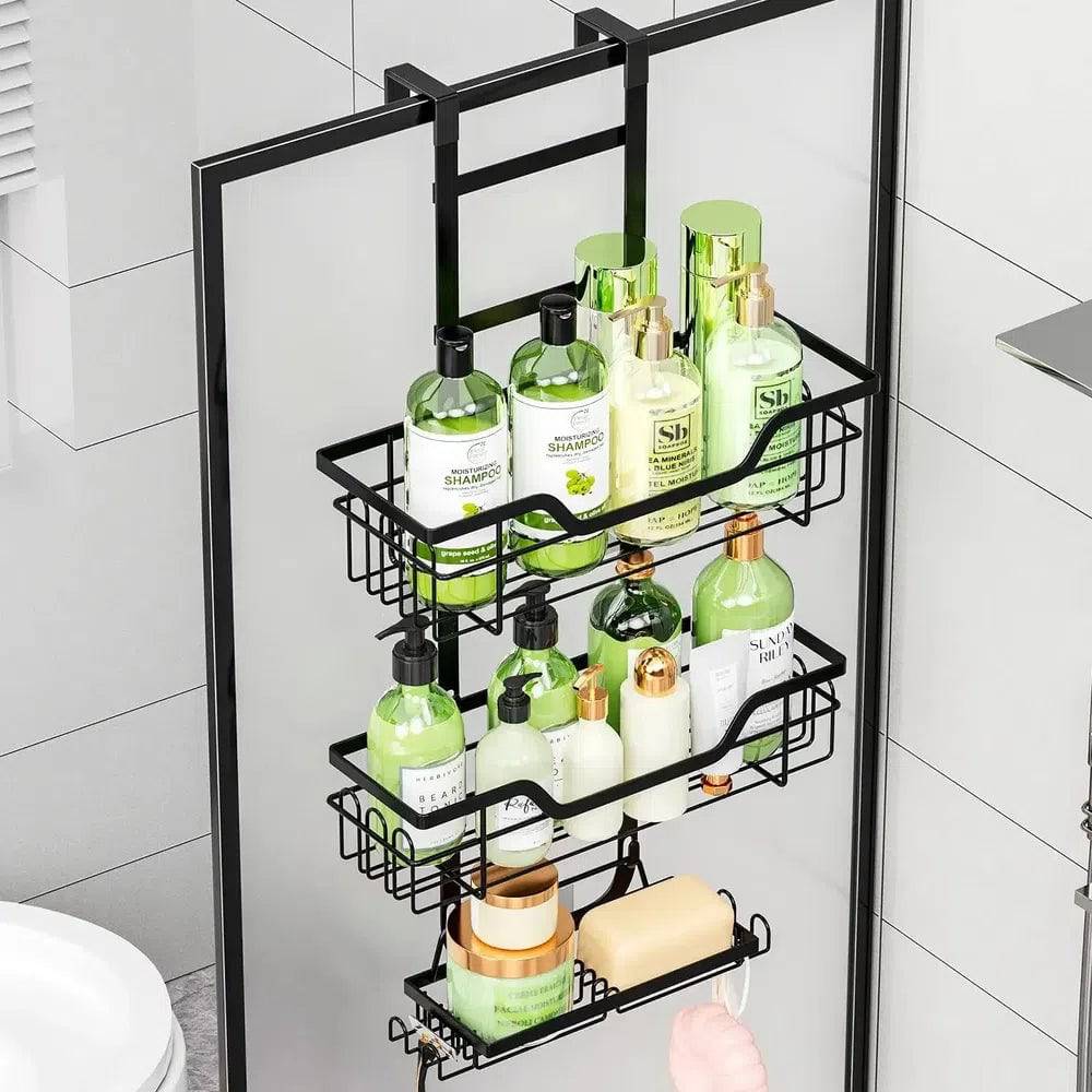 Drill-Free Bathroom Shelf Over Door Hanging Organiser