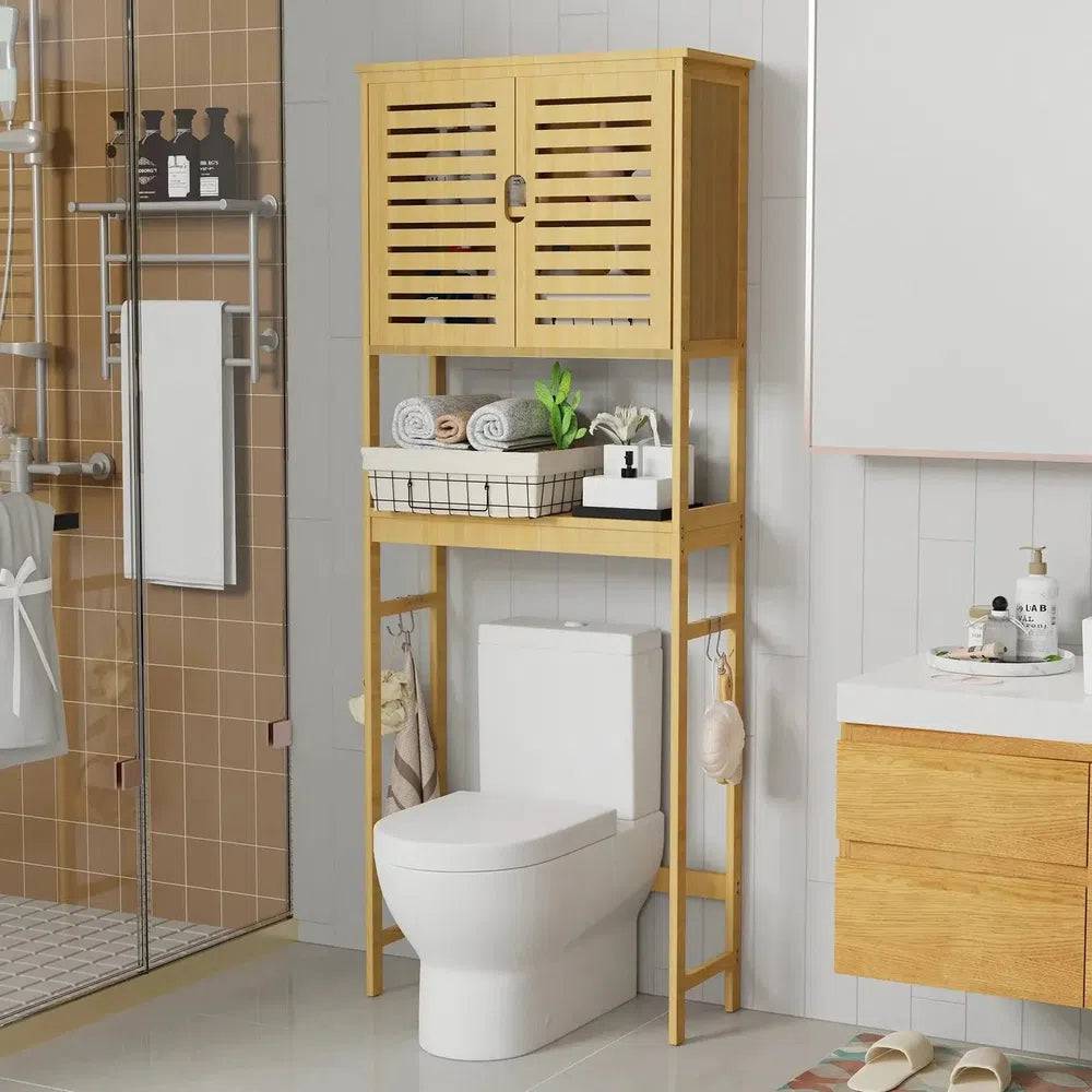 Over-The-Toilet Bamboo Storage Rack