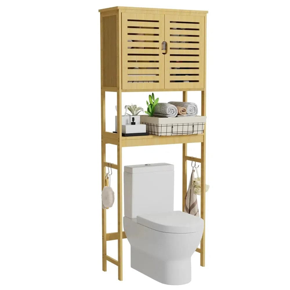 Over-The-Toilet Bamboo Storage Rack