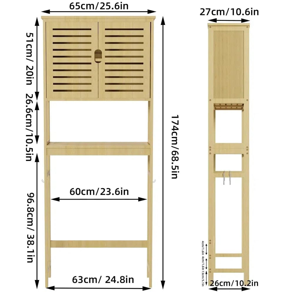 Over-The-Toilet Bamboo Storage Rack