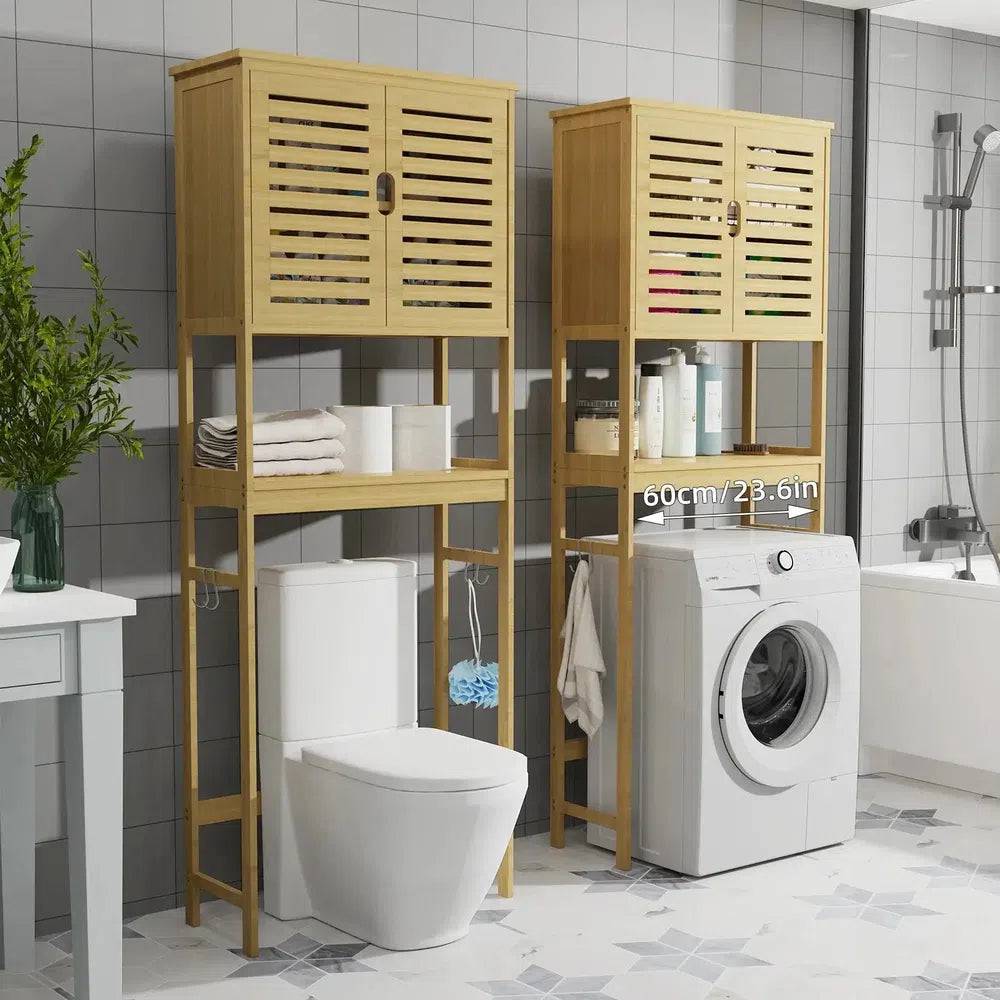 Over-The-Toilet Bamboo Storage Rack