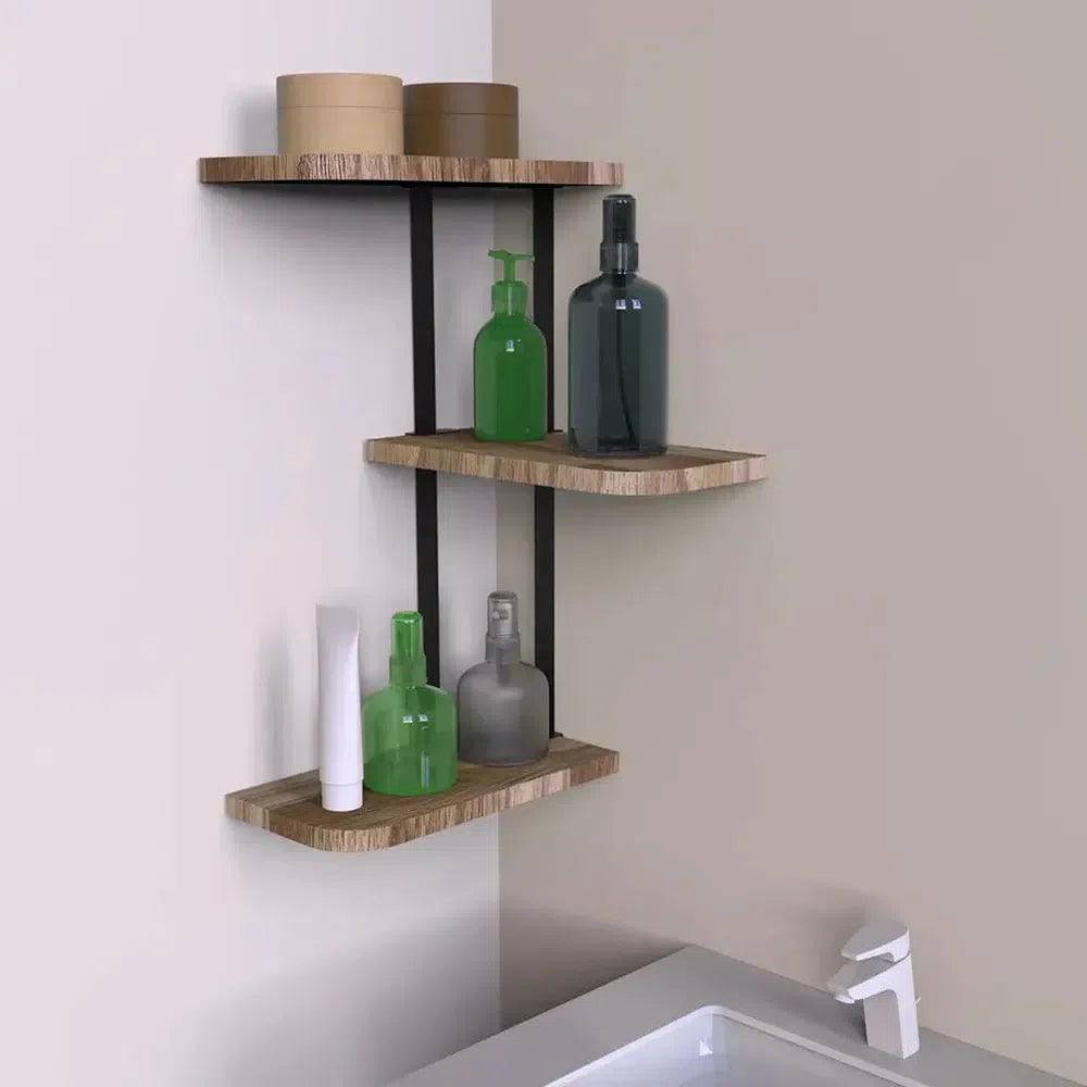 Rustic Industrial Wood Wall Shelf Rack