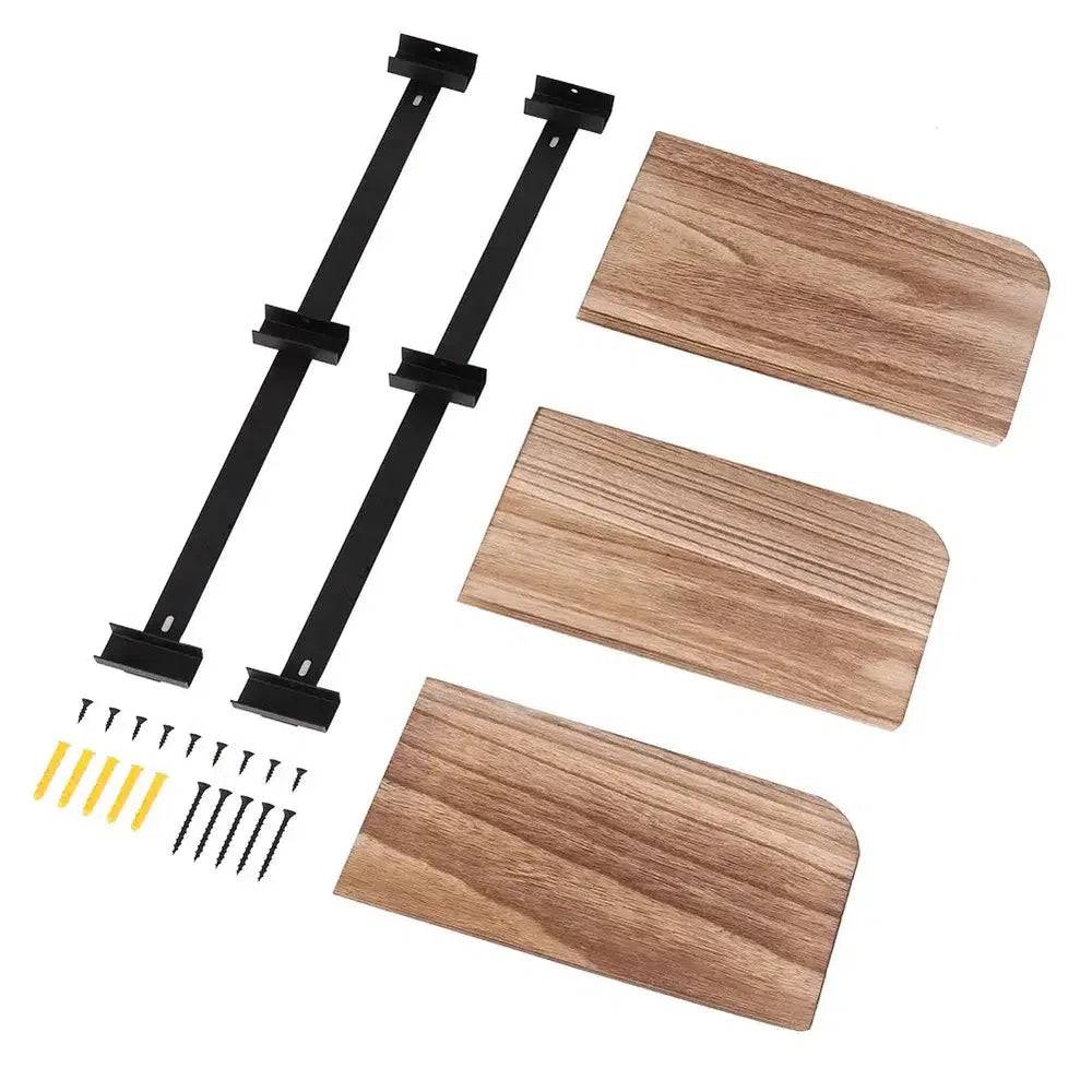 Rustic Industrial Wood Wall Shelf Rack