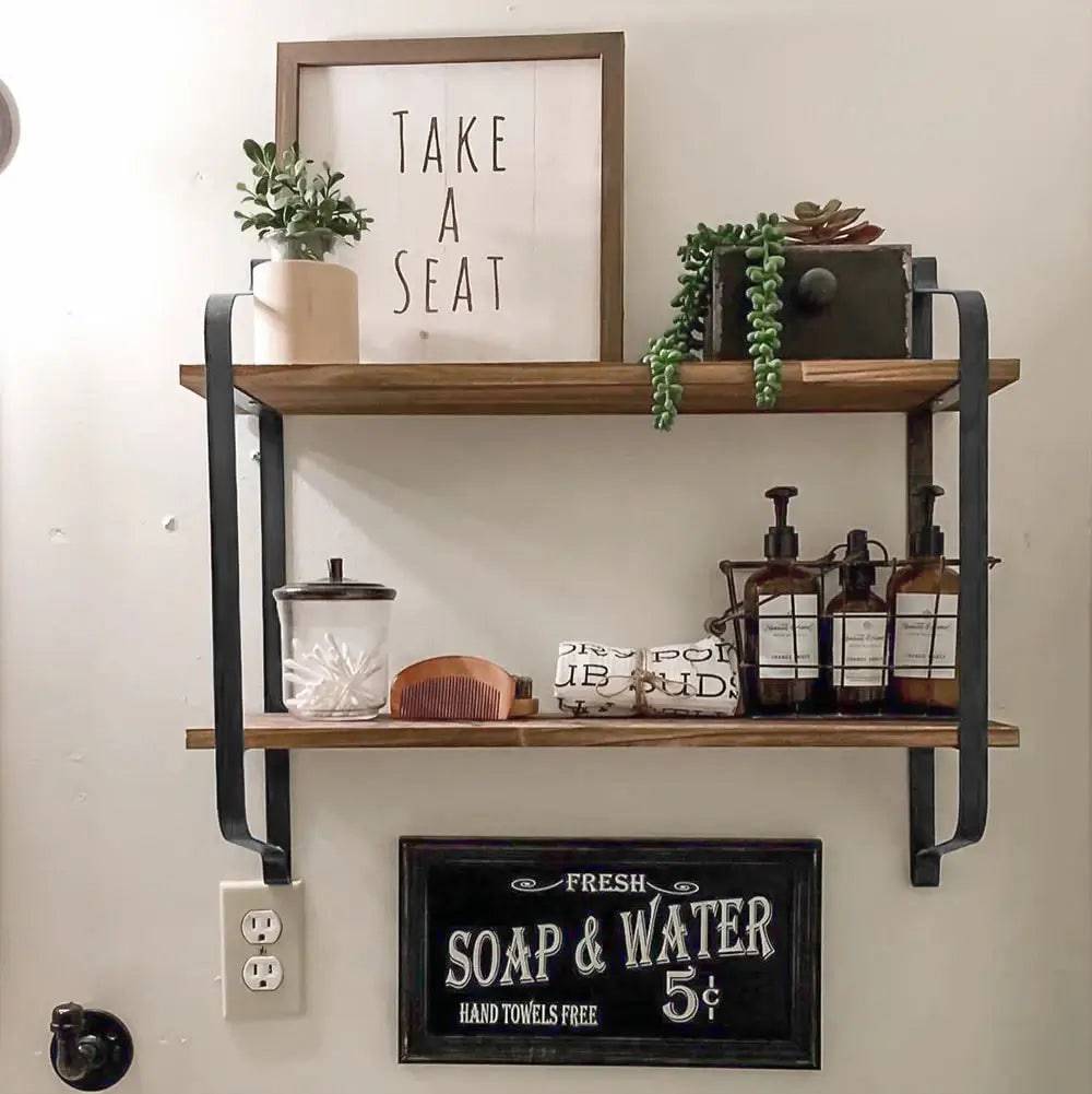 Rustic Wall Mounted Shelf