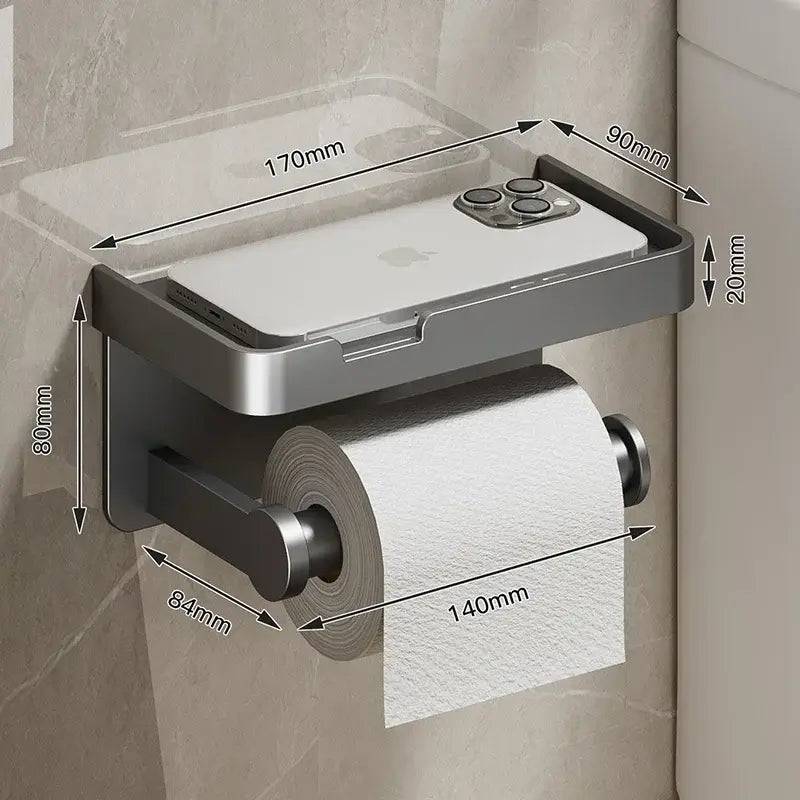 Aluminium Alloy Toilet Paper Holder with Perfume Shelf