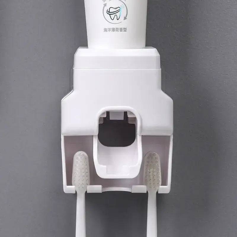 Automatic Toothpaste Dispenser with Toothbrush Holder