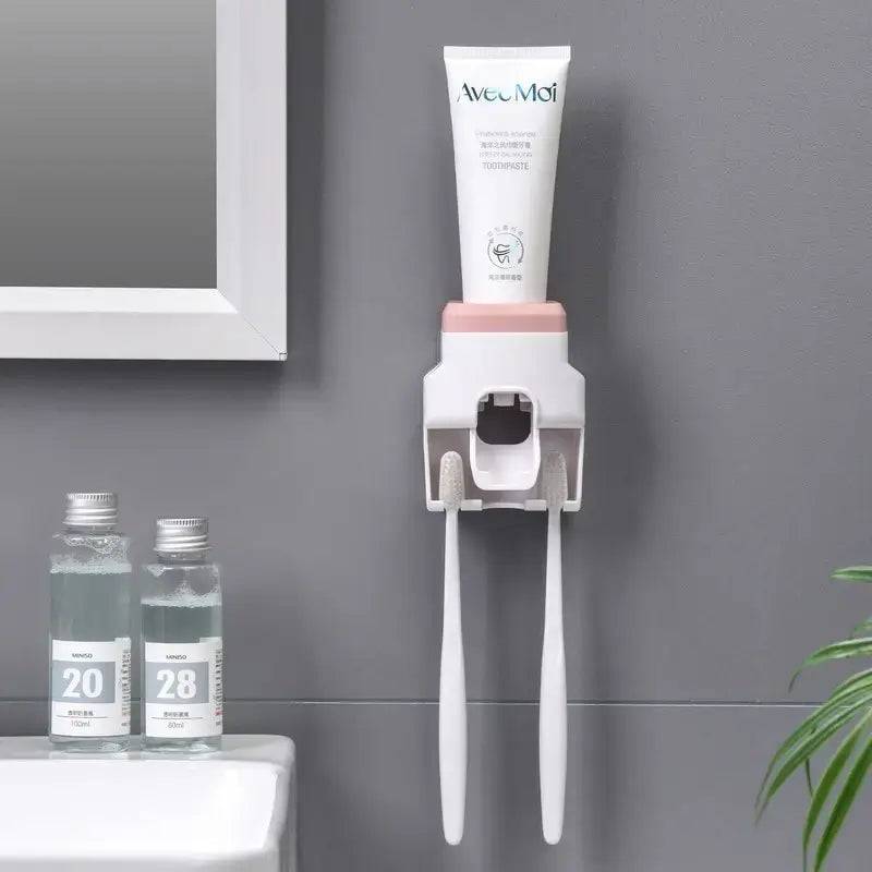Automatic Toothpaste Dispenser with Toothbrush Holder