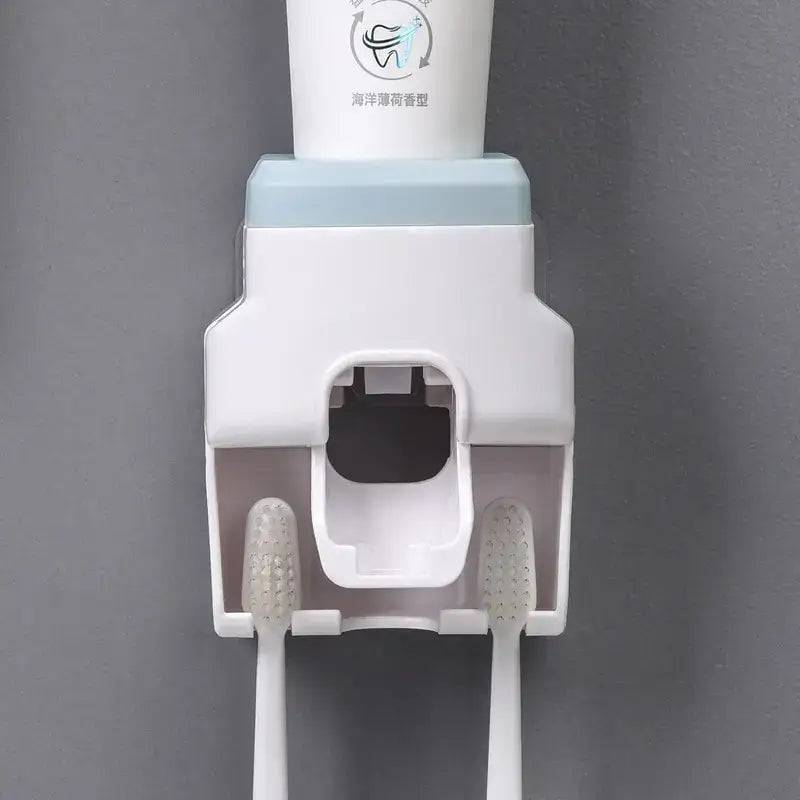 Automatic Toothpaste Dispenser with Toothbrush Holder