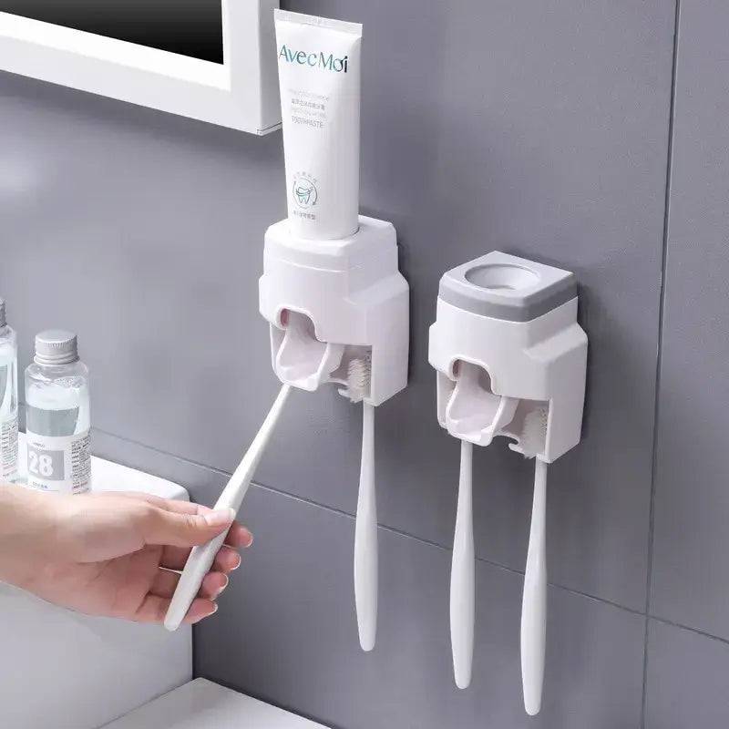 Automatic Toothpaste Dispenser with Toothbrush Holder