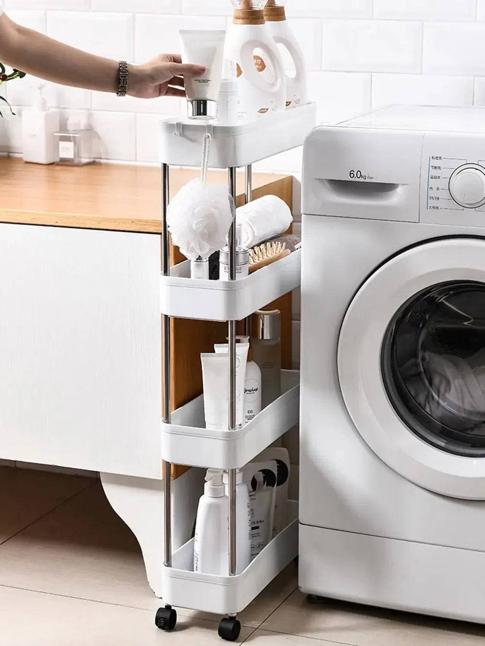 3 to 4 Tier Rolling Utility Cart Storage Shelf