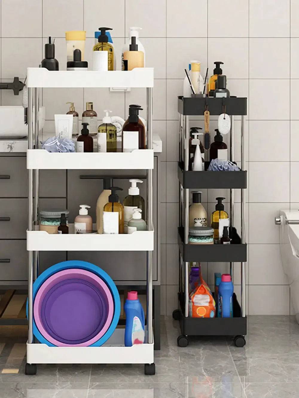 3 to 4 Tier Rolling Utility Cart Storage Shelf