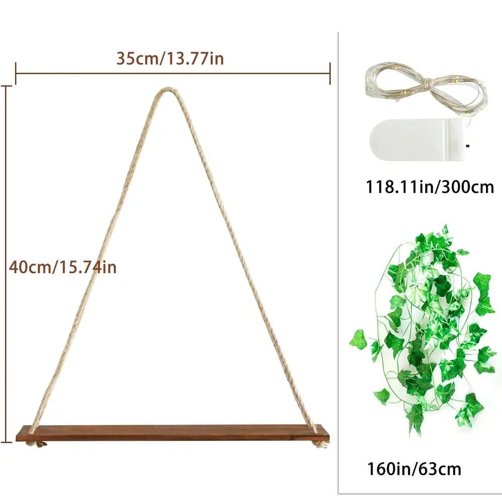 Artificial Ivy LED Floating Wall Shelf