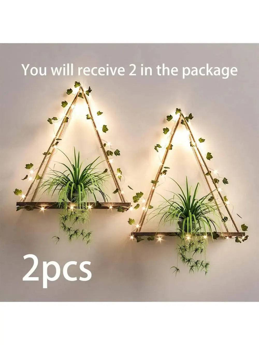 Artificial Ivy LED Floating Wall Shelf