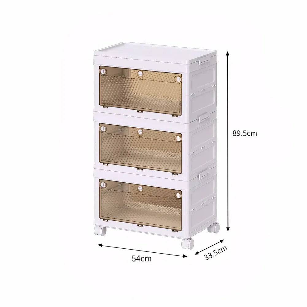 Stackable Collapsible Storage Bins with Doors