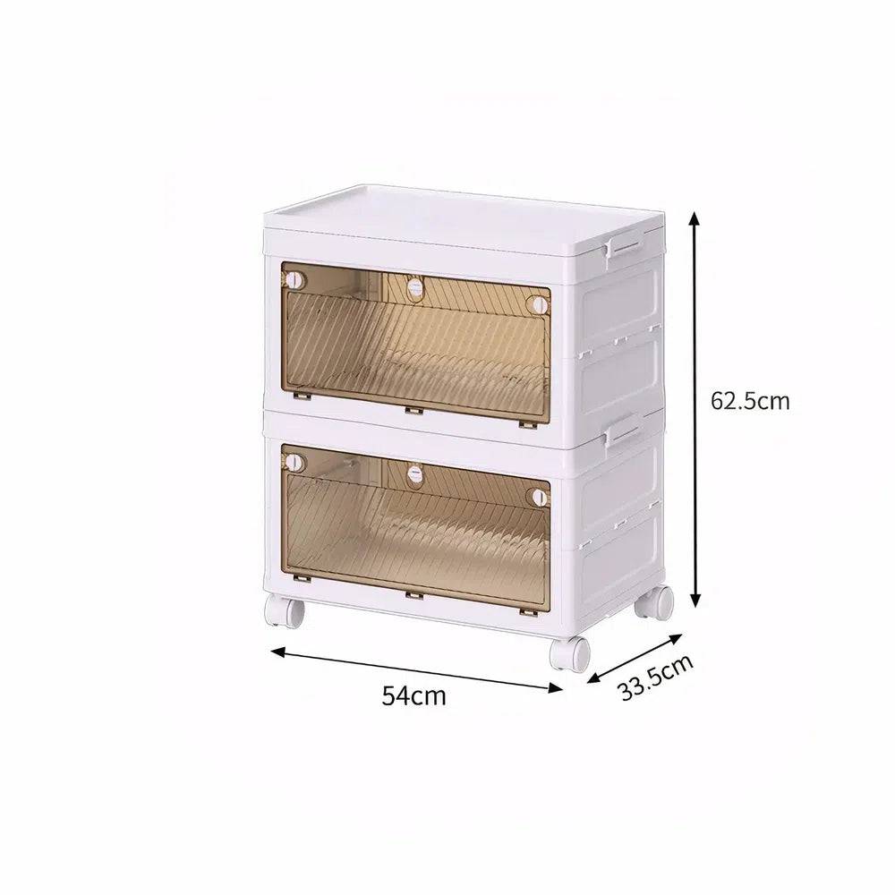 Stackable Collapsible Storage Bins with Doors