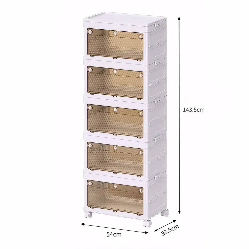 Stackable Collapsible Storage Bins with Doors