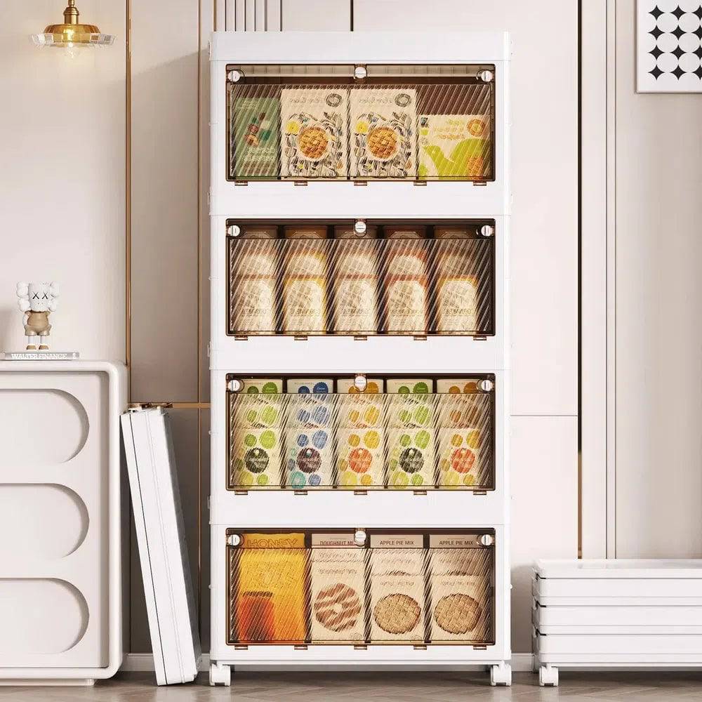 Stackable Collapsible Storage Bins with Doors