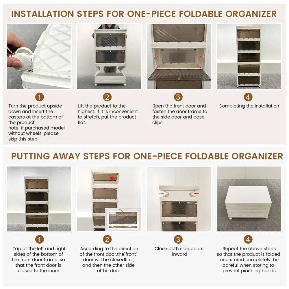 Stackable Collapsible Storage Bins with Doors
