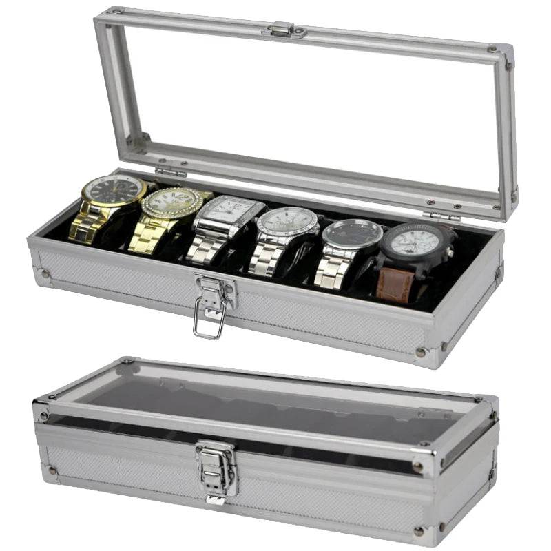 Stylish Aluminium 12-Slot Watch Display
