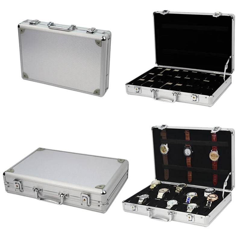 Stylish Aluminium 12-Slot Watch Display