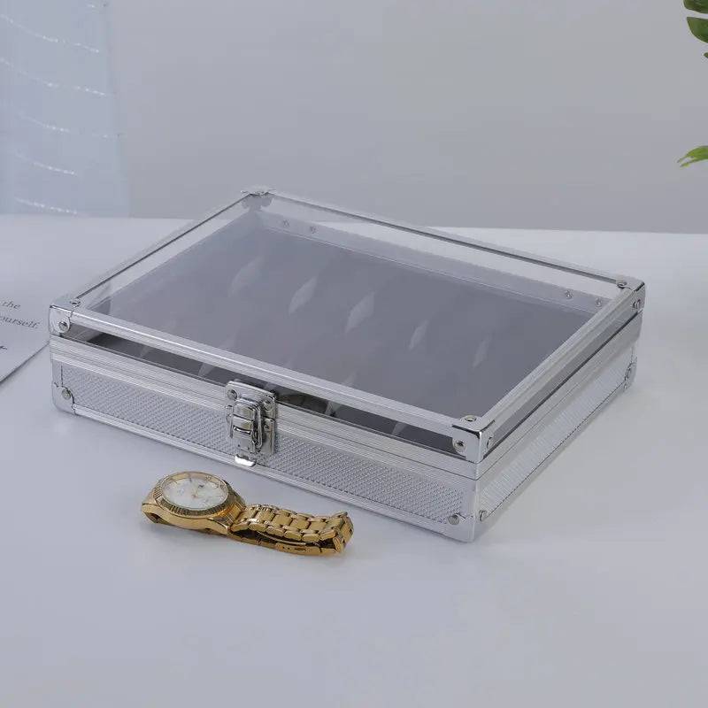 Stylish Aluminium 12-Slot Watch Display