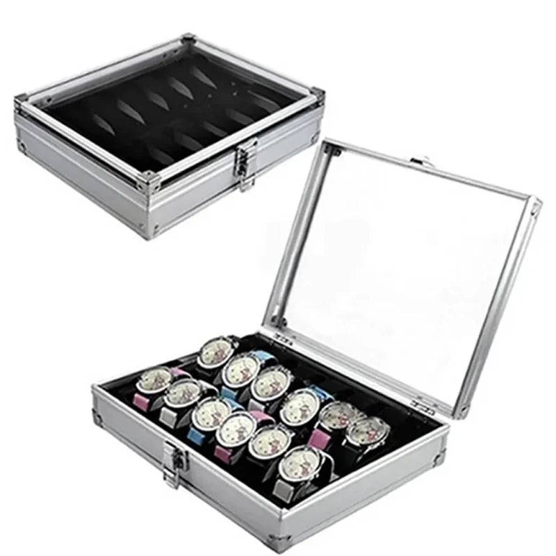 Stylish Aluminium 12-Slot Watch Display