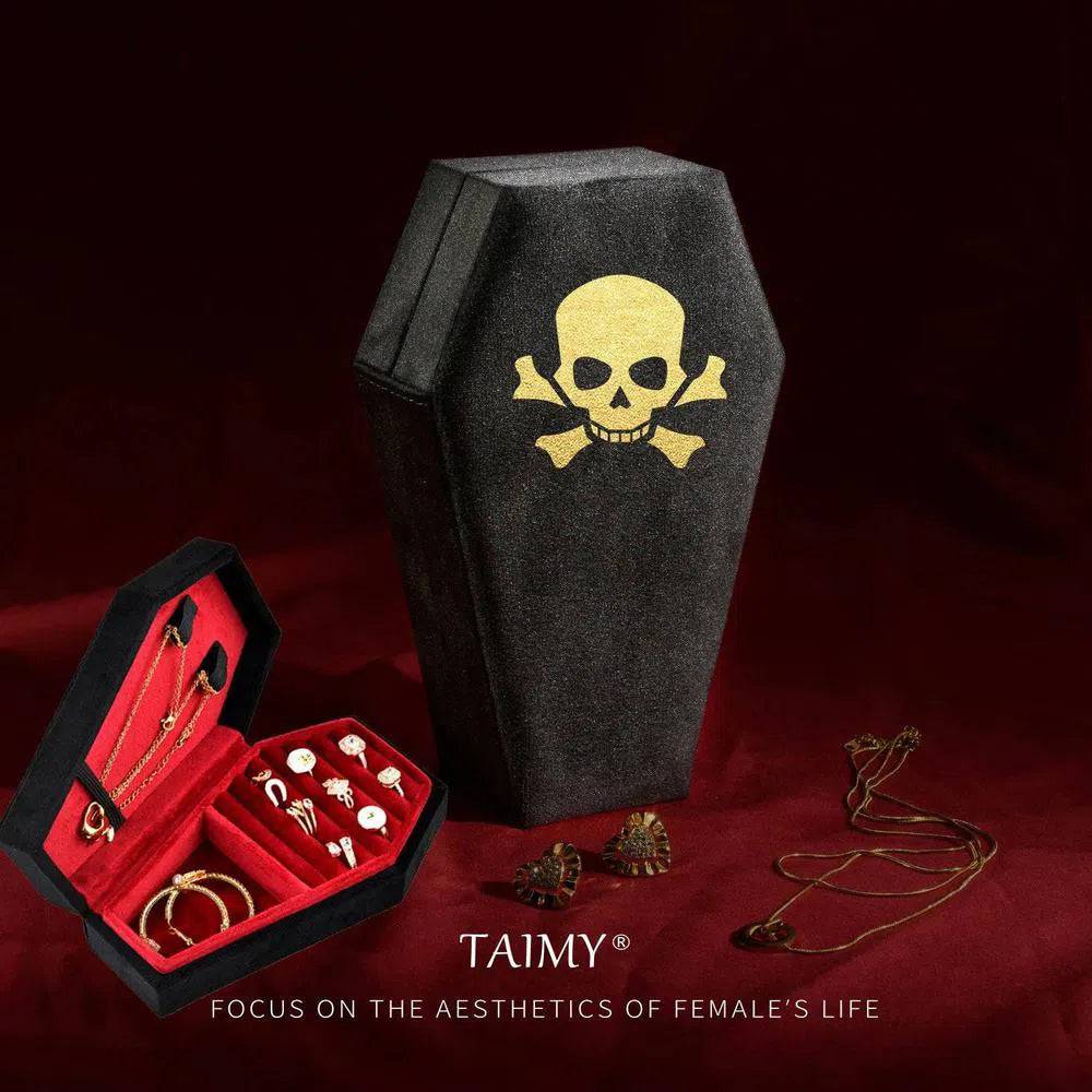 Gothic Velvet Jewelry Coffin Box