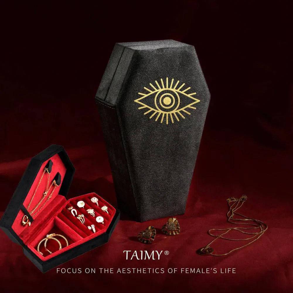 Gothic Velvet Jewelry Coffin Box