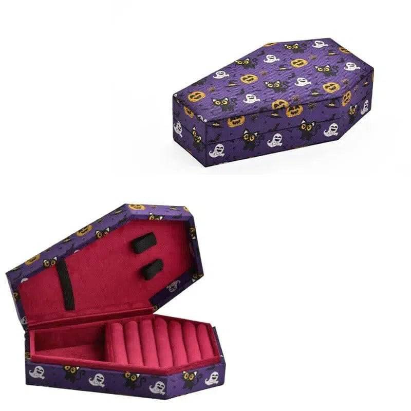 Gothic Velvet Jewelry Coffin Box