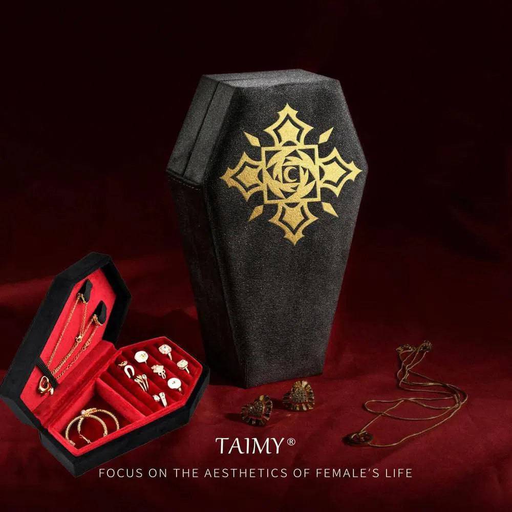 Gothic Velvet Jewelry Coffin Box