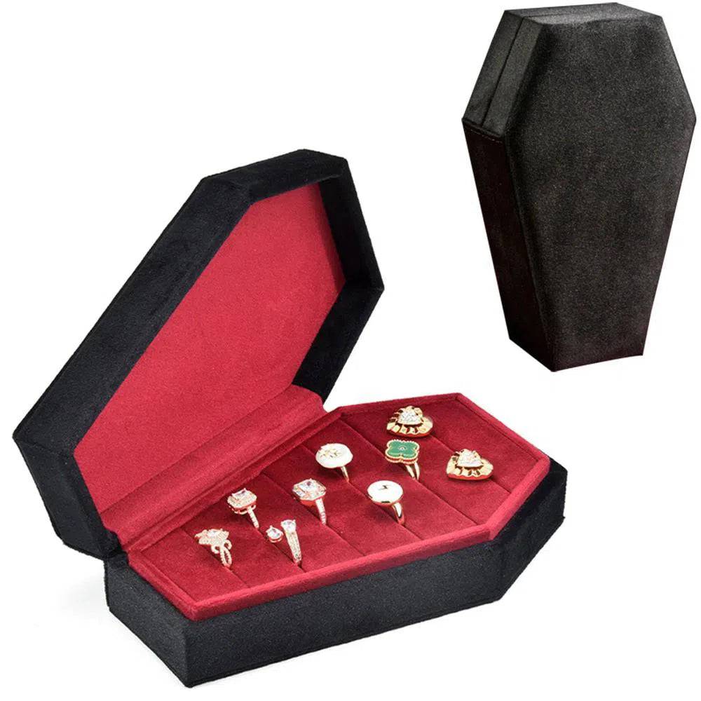 Gothic Velvet Jewelry Coffin Box