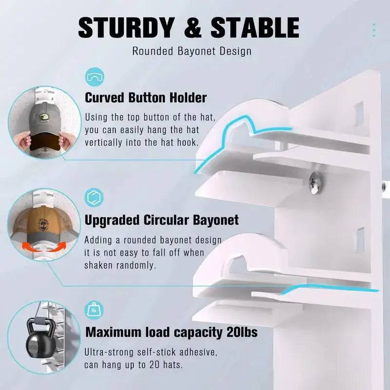 Ten Grid Wall Mounted Hat Rack
