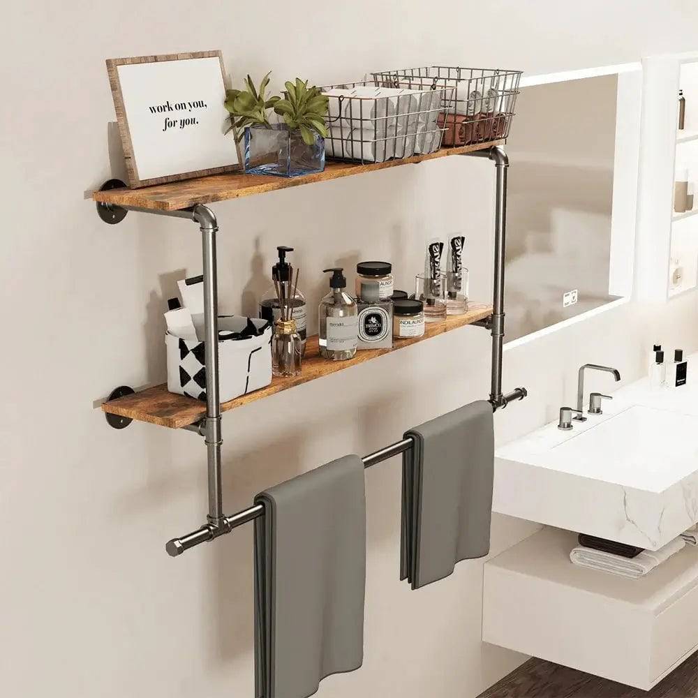 Wall-Mounted Industrial Pipe Clothing Rack