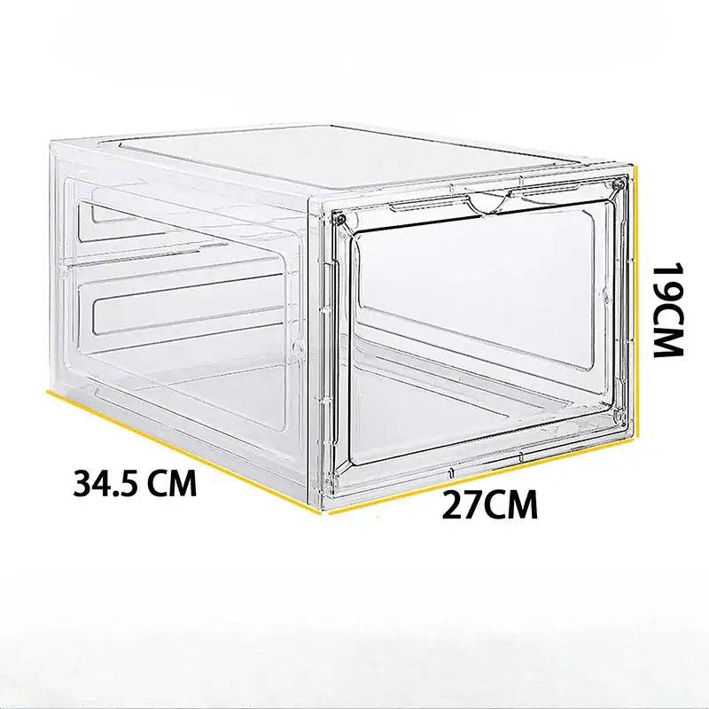 Transparent Acrylic Shoe Storage Box with Magnetic Front