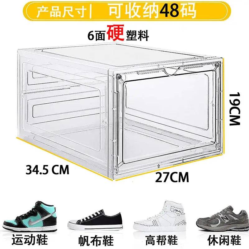 Transparent Acrylic Shoe Storage Box with Magnetic Front