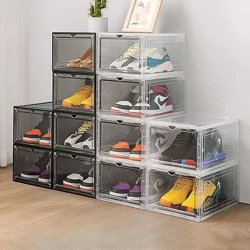 Transparent Acrylic Shoe Storage Box with Magnetic Front