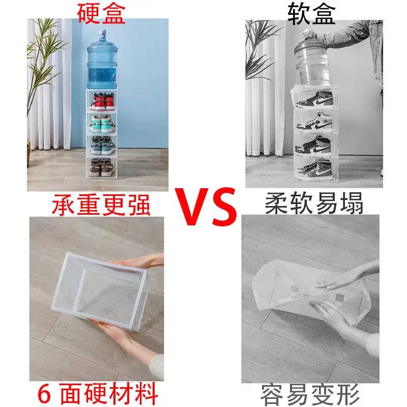 Transparent Acrylic Shoe Storage Box with Magnetic Front