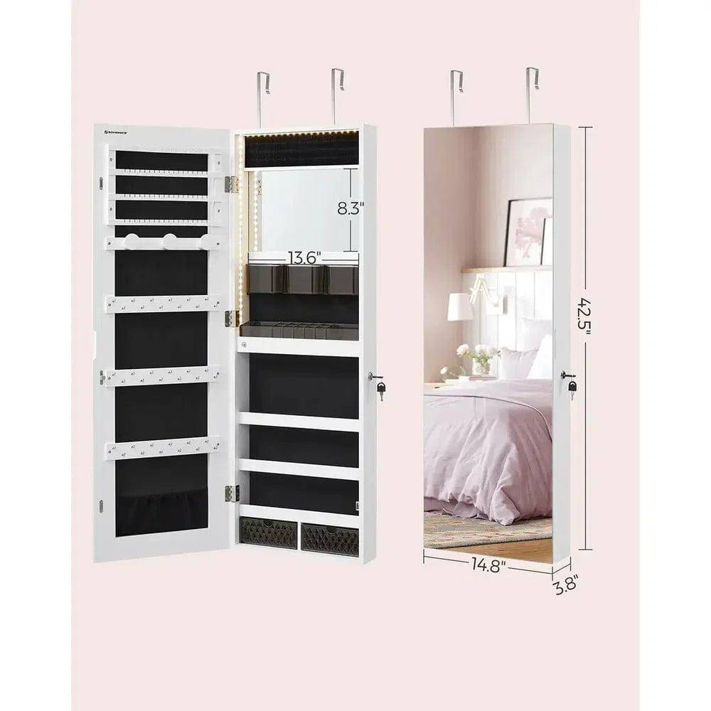 Frameless Full-Length Mirror Jewellery Cabinet