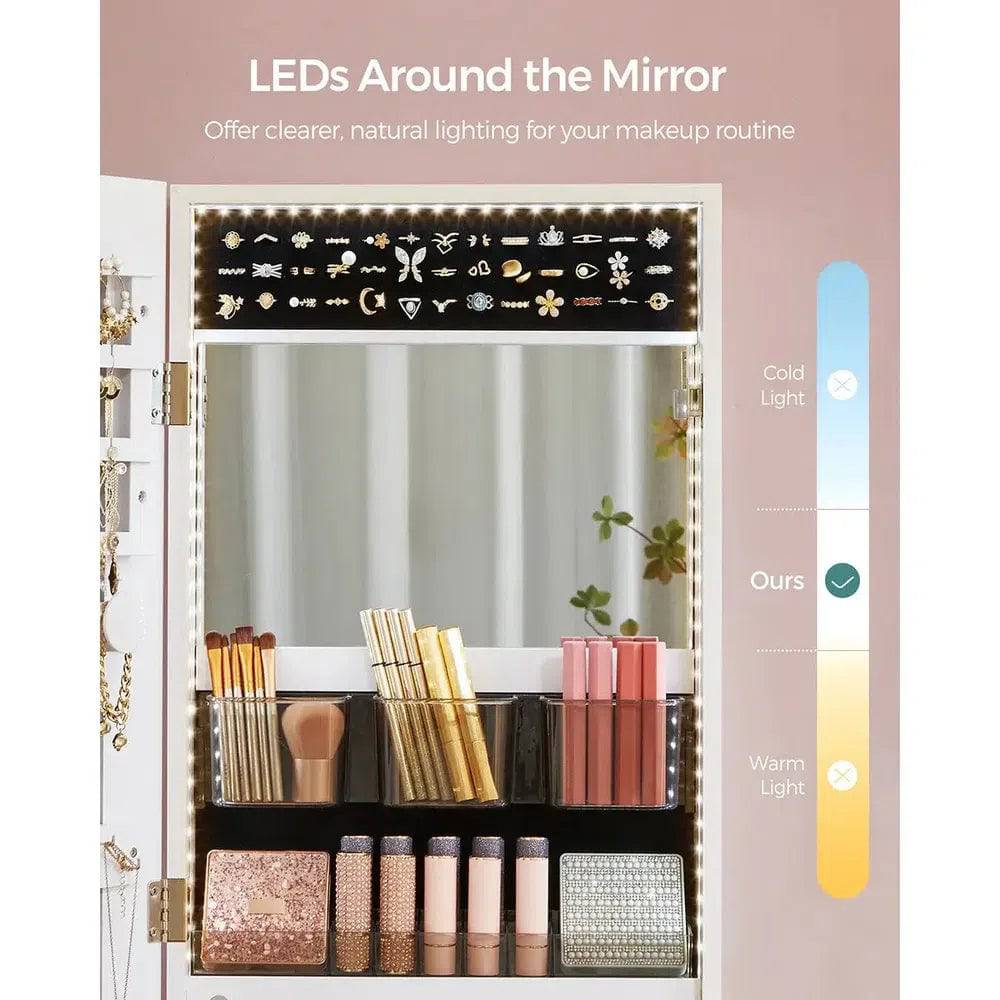 Frameless Full-Length Mirror Jewellery Cabinet