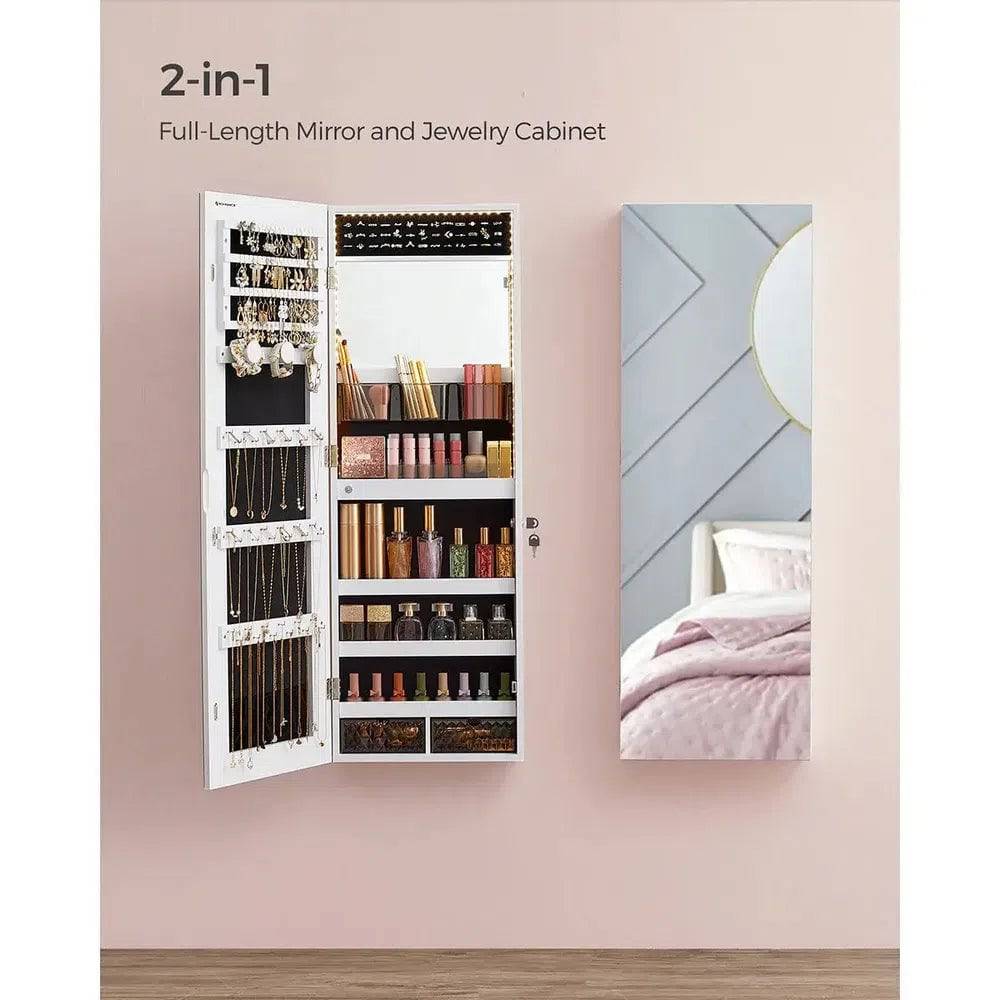 Frameless Full-Length Mirror Jewellery Cabinet
