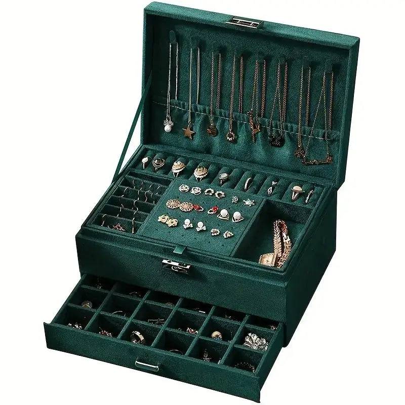 Green 3-Layer Jewellery Box