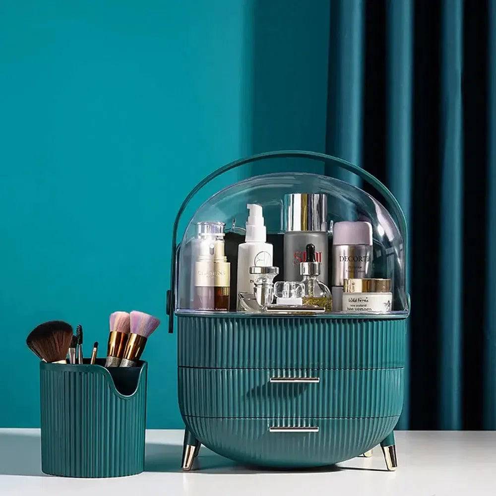 Green Elegant Makeup Organiser with Drawers