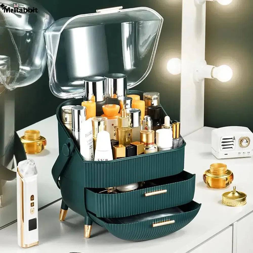 Green Elegant Makeup Organiser with Drawers