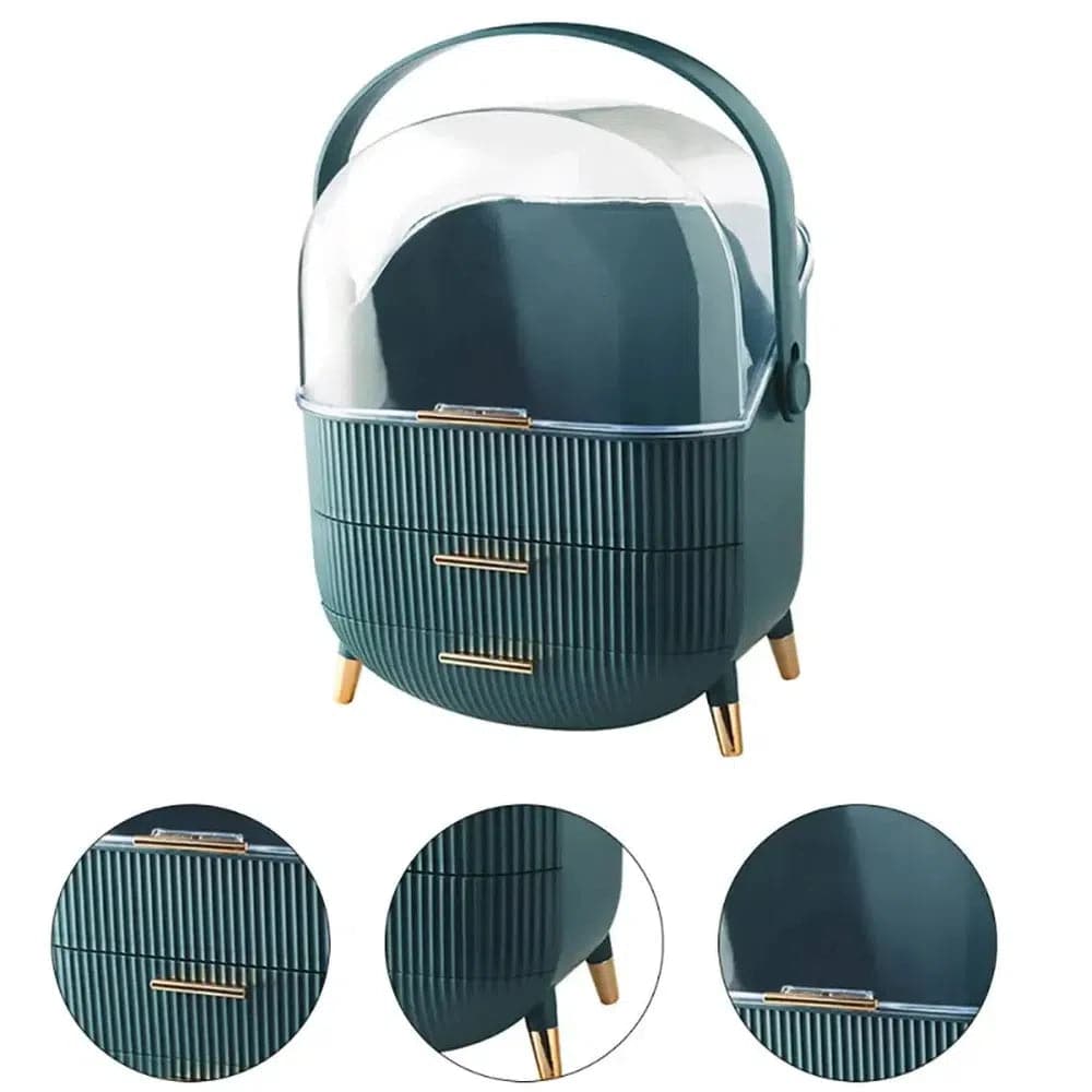 Green Elegant Makeup Organiser with Drawers